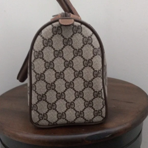 Authentic Vintage Gucci GG Monogram Supreme Sherry Web Ophidia Boston Doctor Bag - Picture 5 of 11